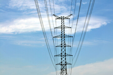 The sunset of the pylon outline