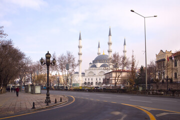 Fototapeta na wymiar Melike Hatun Mosque in Ankara, Turkey