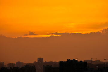 sunset over the city