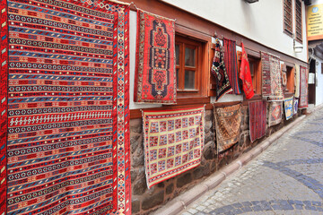 View of carpets for sale in Ankara, Turkey	
