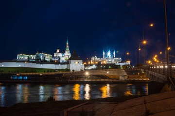 Fototapeta na wymiar View of the Kazan Kremlin in the evening