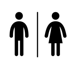 Wc toilet pictogram icon. Woman, man pictogram figure toilet, restroom, washroom wc icon. Boy, girl symbol restroom door sticker. Vector illustration.