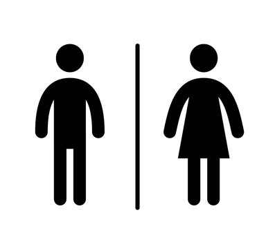 Wc toilet pictogram icon. Woman, man pictogram figure toilet, restroom, washroom wc icon. Boy, girl symbol restroom door sticker. Vector illustration.