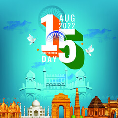happy independence day India. vector illustration  poster, banner , template design