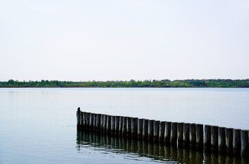 View of the Markkleeberger See near Leipzig. Leipzig New Lake District.
