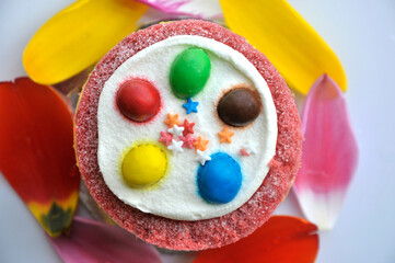 Delicious rainbow cake，Valentines day