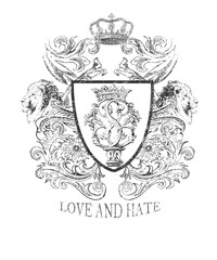 heraldic varsity sport design with words
