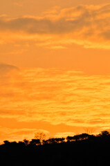 sunset over the mountains