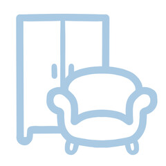 armchair and wardrobe