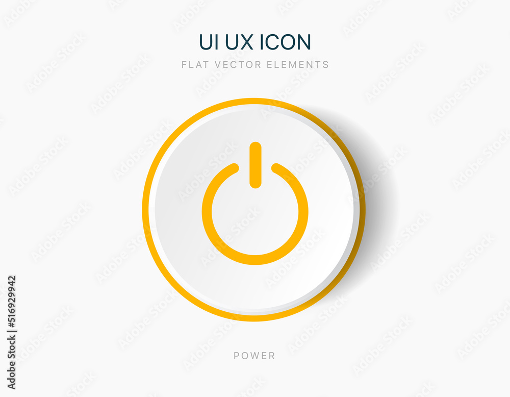 Aufkleber flat style circle start icon and power button. shut down symbol. on off icon.
