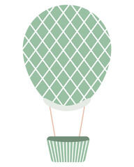 Cartoon hot air balloon in scandinavian style. Baby vector illustration isolated on white background