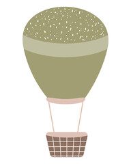 Cartoon hot air balloon in scandinavian style. Baby vector illustration isolated on white background