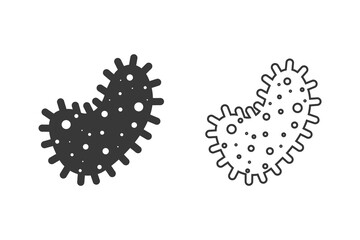 Virus bacteria icon set on white. Vector flat sign