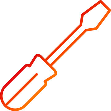red gradient screwdriver tool icon clip art preview