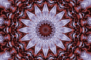 Beautiful fractal abstract mandala with a circular multi-colored pattern and a beautiful flower in the center