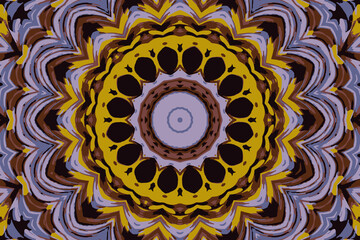 Beautiful fractal abstract mandala with a circular multi-colored pattern and a beautiful flower in the center