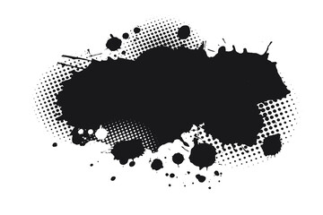 Abstract black watercolor ink blobs - 11