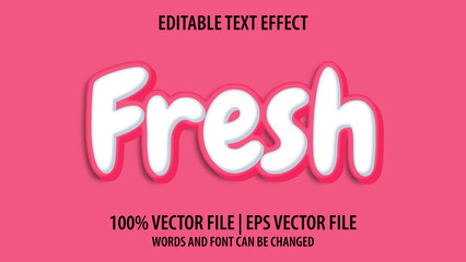 Fototapeta na wymiar Editable text effect modern 3d Fresh and minimal font style
