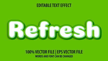 Editable text effect modern 3d Refresh and minimal font style