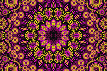 Creative abstract background with a beautiful fractal ornament and an intricate star in the center of the composition