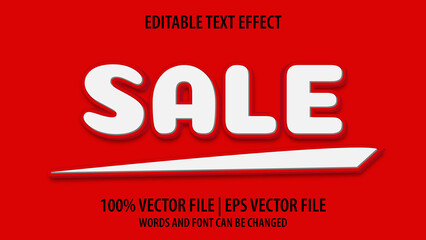 Editable text effect modern 3d SALE and minimal font style