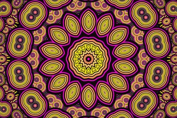 Creative abstract background with a beautiful fractal ornament and an intricate star in the center of the composition