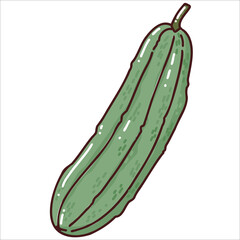 cute hand drawn illustraton of cucumber