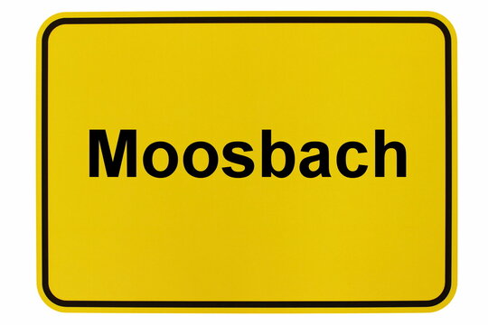 Illustration eines Ortsschildes von Moosbach in Bayern
