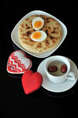 Traditional chinese fried cake with egg