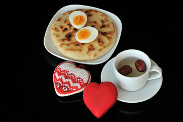 Traditional chinese fried cake with egg