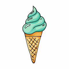 Vector ice cream color doodle illustrations