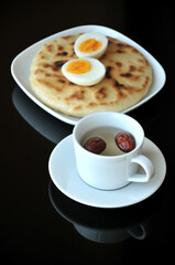 Traditional chinese fried cake with egg