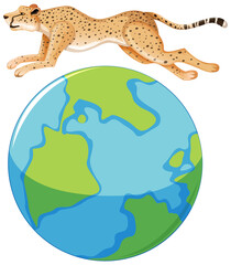 December cheetah day icon on white background