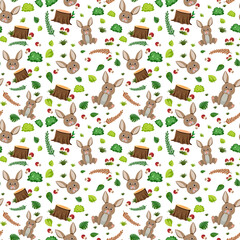 Cute rabbit seamless pattern