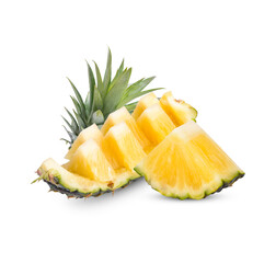 Fototapeta na wymiar Fresh pineapple with leaves isolated on white background