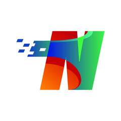 Obraz premium Technology Alphabet N