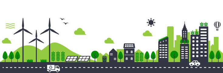 Smart ecology city vector illustration © barks