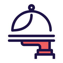 Cloche, tray, waiter icon