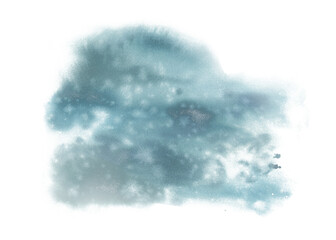Watercolor abstract blue background isolated.
