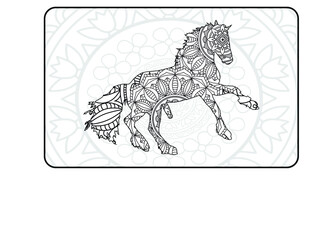 Animal coloring pages for Adults. hand drawing coloring book and page. this is powerful line art for animal chinese coloring pages.