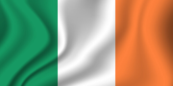 Flag of Ireland. Irish national symbol in official colors. Template icon. Abstract vector background