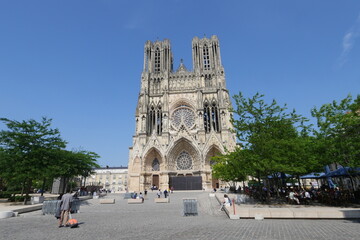 Kathedrale Notre-Dame de Reims - obrazy, fototapety, plakaty