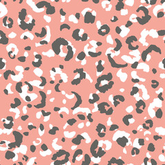 Abstract modern leopard seamless pattern. Animals trendy background. Pink decorative vector stock illustration for print, card, postcard, fabric, textile. Modern ornament of stylized skin