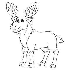 Moose Animal Coloring Page for Kids