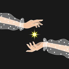 magical hands and shining star
