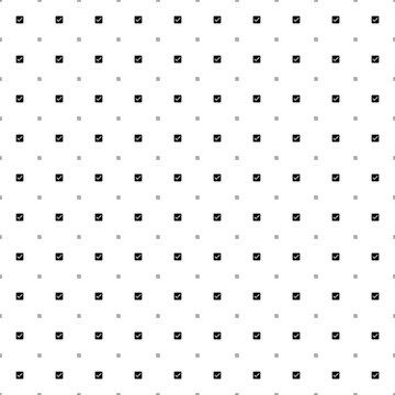 Square seamless background pattern from black checkbox symbols are different sizes and opacity. The pattern is evenly filled. Vector illustration on white background