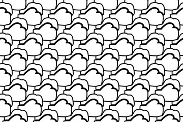 Seamless pattern completely filled with outlines of boxing gloves symbols. Elements are evenly spaced. Vector illustration on white background