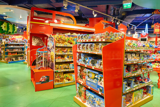 SAINT PETERSBURG, RUSSIA - CIRCA OCTOBER, 2017: inside a Hamleys toy store in St. Petersburg. 