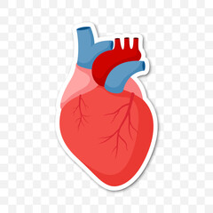 Note sticker with Human Heart, vector