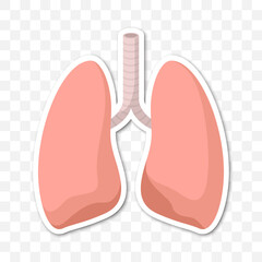 Note sticker with Lungs, vector